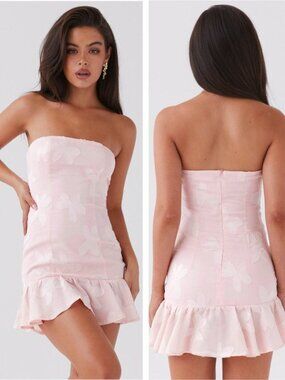 PEPPERMAYO Young Heart Mini Pink Dress Size 10 Floral Embroidery
